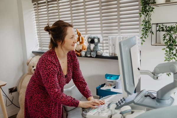 Maria Birch, The Scan Lady, at her private scan clinic, Sneak-A-Peek Ultrasound.